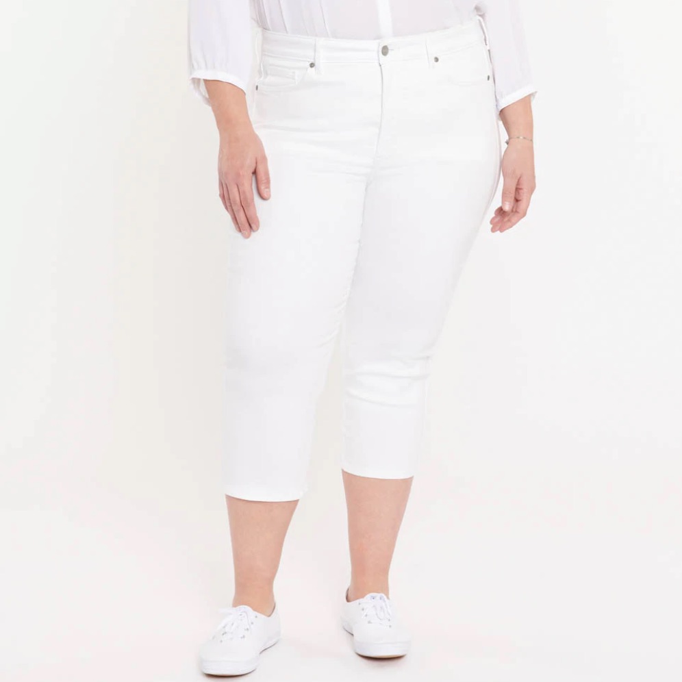 Nydj Women's Plus Size White Marilyn Straight Leg Jeans